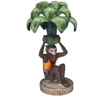 小猴子花盆盆栽SU模型下载_sketchup草图大师SKP模型