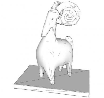 山羊绵羊工艺品雕塑SU模型下载_sketchup草图大师SKP模型