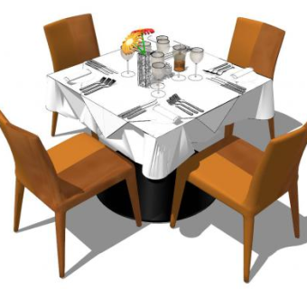 风味餐桌椅家具SU模型下载_sketchup草图大师SKP模型