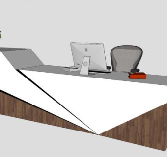 前台接待台服务台SU模型下载_sketchup草图大师SKP模型