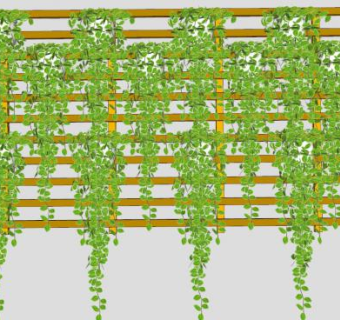 爬墙植物装饰植物架板SU模型下载_sketchup草图大师SKP模型