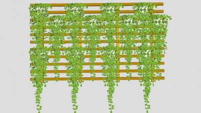 爬墙植物装饰植物架板SU模型下载_sketchup草图大师SKP模型