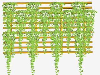 爬墙植物装饰植物架板SU模型下载_sketchup草图大师SKP模型