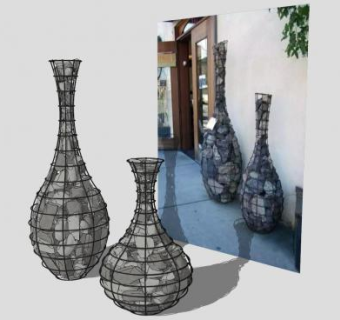 艺术落地大花瓶SU模型下载_sketchup草图大师SKP模型