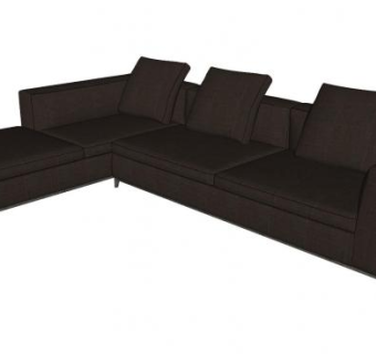 L型客厅沙发SU模型下载_sketchup草图大师SKP模型