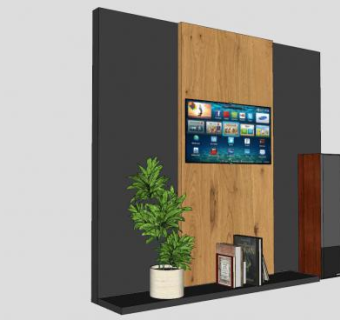 电视背景墙sketchup模型下载_sketchup草图大师SKP模型