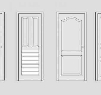 白膜门室内门SU模型下载_sketchup草图大师SKP模型