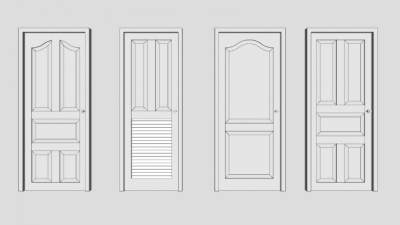 白膜门室内门SU模型下载_sketchup草图大师SKP模型