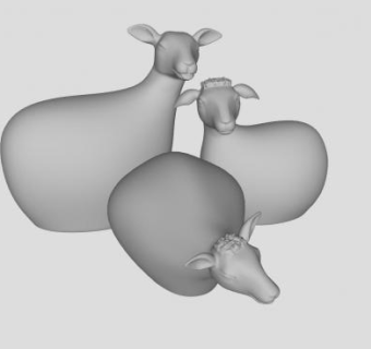 室内工艺品小绵羊摆件SU模型下载_sketchup草图大师SKP模型