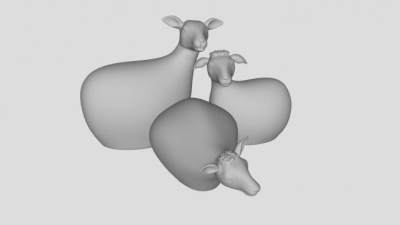 室内工艺品小绵羊摆件SU模型下载_sketchup草图大师SKP模型