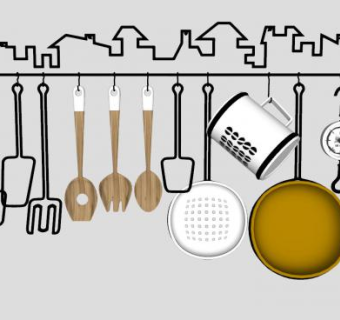 厨具锅碗瓢盆SU模型下载_sketchup草图大师SKP模型