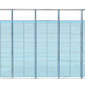 百叶窗隔断墙SU模型下载_sketchup草图大师SKP模型