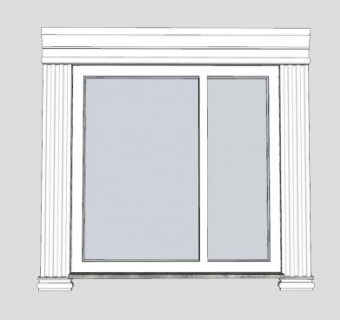 石膏边窗口窗户SU模型下载_sketchup草图大师SKP模型