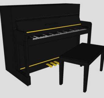 立式钢琴SU模型下载_sketchup草图大师SKP模型