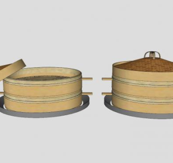 笼屉包子SU模型下载_sketchup草图大师SKP模型