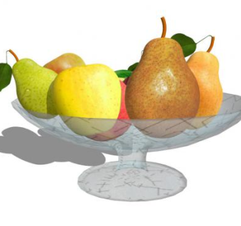装饰品水果盘梨子SU模型下载_sketchup草图大师SKP模型