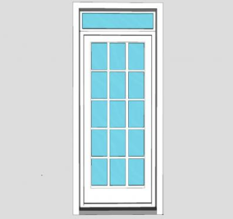 玻璃门厨房门单门SU模型下载_sketchup草图大师SKP模型