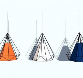 简易装饰砖石小吊灯SU模型下载_sketchup草图大师SKP模型