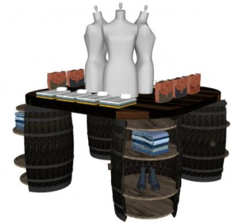 首饰模特装饰桌SU模型下载_sketchup草图大师SKP模型