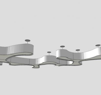 大型LED吊灯SU模型下载_sketchup草图大师SKP模型