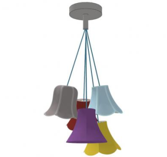 花朵形状小吊灯SU模型下载_sketchup草图大师SKP模型