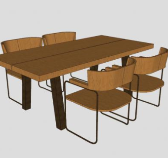 餐饮店桌椅快餐桌椅SU模型下载_sketchup草图大师SKP模型