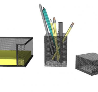 网状笔筒铅笔SU模型下载_sketchup草图大师SKP模型