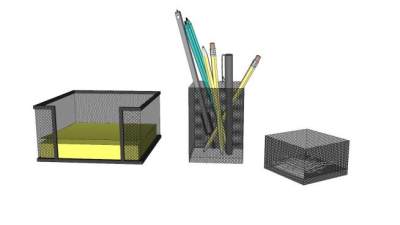 网状笔筒铅笔SU模型下载_sketchup草图大师SKP模型