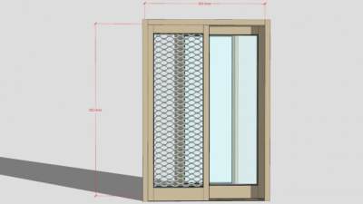 推玻璃窗SU模型下载_sketchup草图大师SKP模型