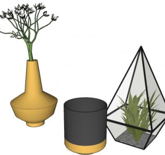 艺术花瓶装饰品摆件SU模型下载_sketchup草图大师SKP模型