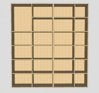图书室书柜SU模型下载_sketchup草图大师SKP模型