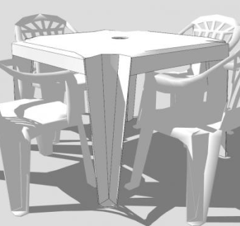 方形桌子白模SU模型下载_sketchup草图大师SKP模型