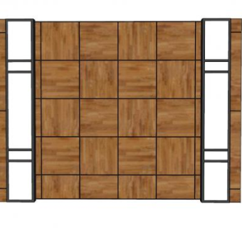 木制电视背景墙SU模型下载_sketchup草图大师SKP模型