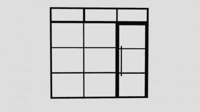 工业主题法国式门窗SU模型下载_sketchup草图大师SKP模型
