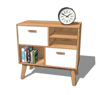 儿童小书柜SU模型下载_sketchup草图大师SKP模型