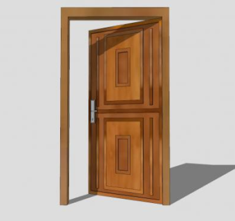 板式凹凸门SU模型下载_sketchup草图大师SKP模型