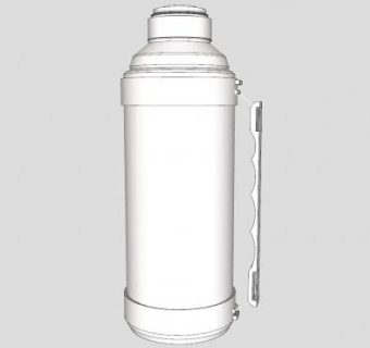 保温壶水壶白膜SU模型下载_sketchup草图大师SKP模型