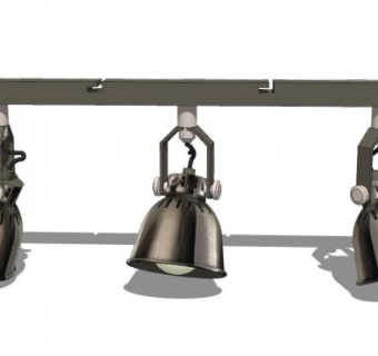工业风格吊灯轨道灯SU模型下载_sketchup草图大师SKP模型
