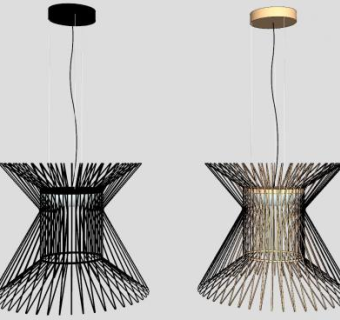 竹制小吊灯灯具SU模型下载_sketchup草图大师SKP模型