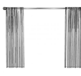 带窗帘杆的灰色窗帘SU模型下载_sketchup草图大师SKP模型