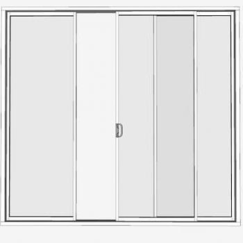 落地玻璃推拉窗SU模型下载_sketchup草图大师SKP模型
