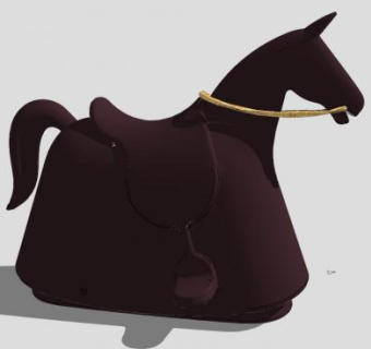 工艺品抽象小马陈设摆件SU模型下载_sketchup草图大师SKP模型