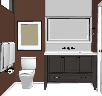 简欧风格浴室卫生间室内整体SU模型下载_sketchup草图大师SKP模型