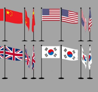 办公室旗帜摆件SU模型下载_sketchup草图大师SKP模型