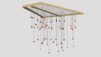 简易吊坠小吊灯装饰SU模型下载_sketchup草图大师SKP模型
