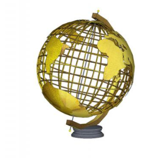 装饰品地球仪SU模型下载_sketchup草图大师SKP模型