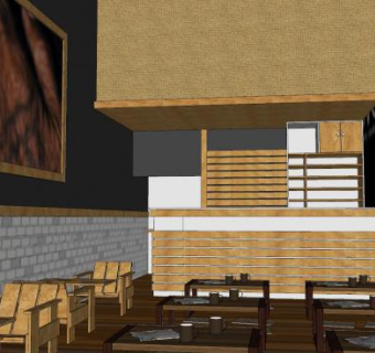 日式茶坊SU模型下载_sketchup草图大师SKP模型