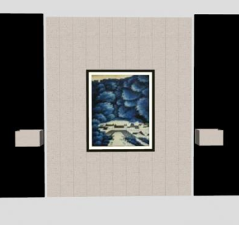 沙发背景墙SU模型下载_sketchup草图大师SKP模型