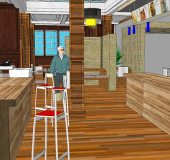 欧式饮品店SU模型下载_sketchup草图大师SKP模型