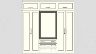 组合式衣柜SU模型下载_sketchup草图大师SKP模型